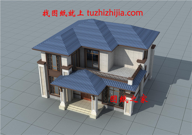 150平方米新農村二層樓房設計圖紙及效果圖，13X13米