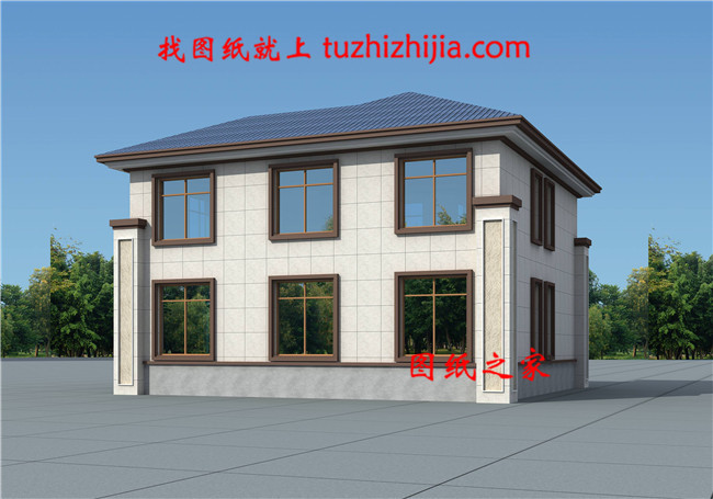 150平方米新農村二層樓房設計圖紙及效果圖，13X13米