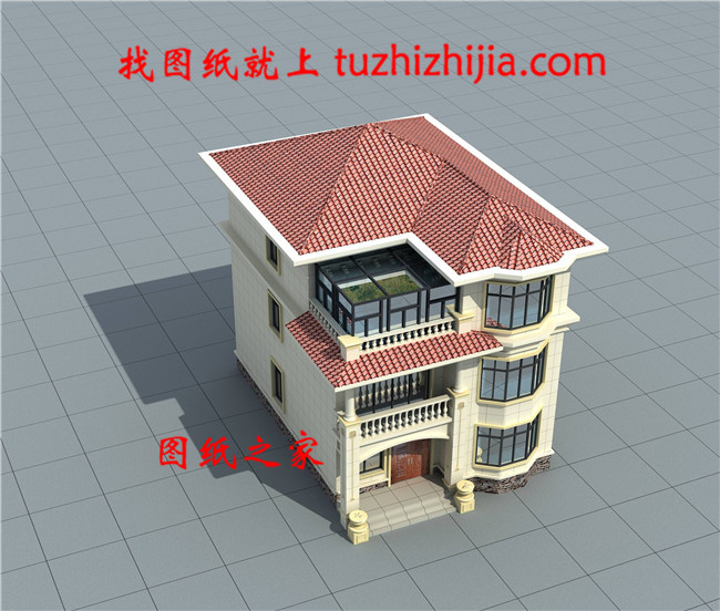 新農(nóng)村現(xiàn)代別墅建筑設(shè)計圖紙（含外觀效果圖）