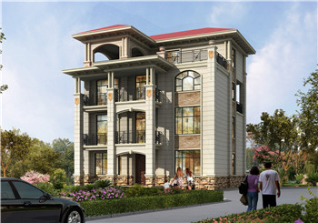 新款私人定制四層歐式獨棟住宅別墅設(shè)計圖紙，含外觀效果圖