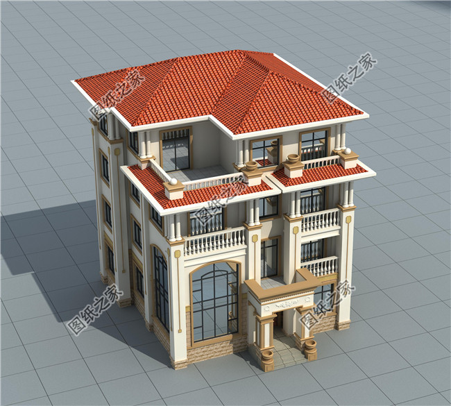 140平方米三層半新農(nóng)村房屋設(shè)計圖，帶車庫