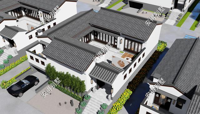 8棟真正的中式四合院別墅效果圖片，款款美如畫