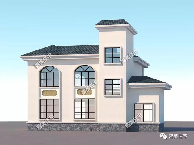 幾棟中式風(fēng)格別墅效果圖片，平頂、帶院子的都有，含方案圖