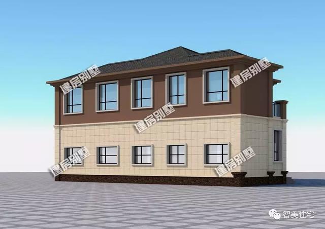 幾棟中式風(fēng)格別墅效果圖片，平頂、帶院子的都有，含方案圖