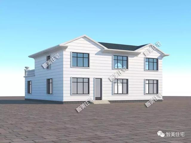 幾棟中式風(fēng)格別墅效果圖片，平頂、帶院子的都有，含方案圖