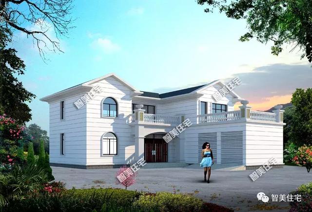 幾棟中式風(fēng)格別墅效果圖片，平頂、帶院子的都有，含方案圖