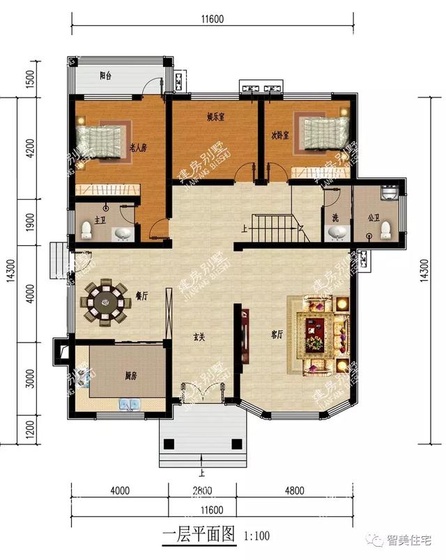 兩棟寬11-12米間的住宅設(shè)計(jì)圖，外觀漂亮布局好，保證你喜歡