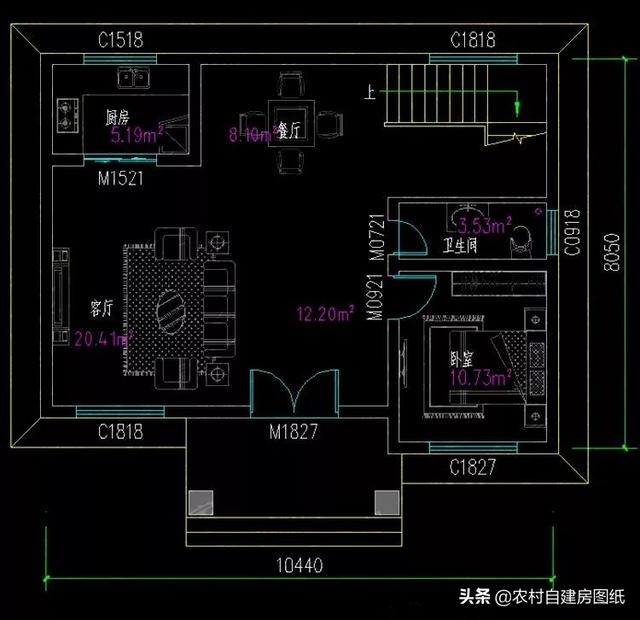 12×8米不足100平的3款別墅圖，二層、三層都有