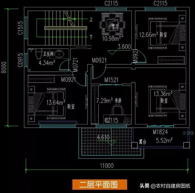 12×8米不足100平的3款別墅圖，二層、三層都有