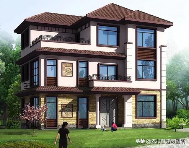 12×8米不足100平的3款別墅圖，二層、三層都有