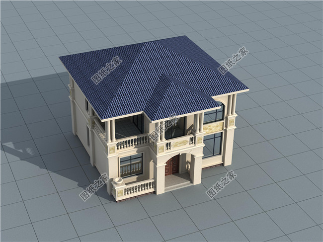 獨棟兩層歐式別墅設(shè)計圖紙（效果圖+建筑施工圖）