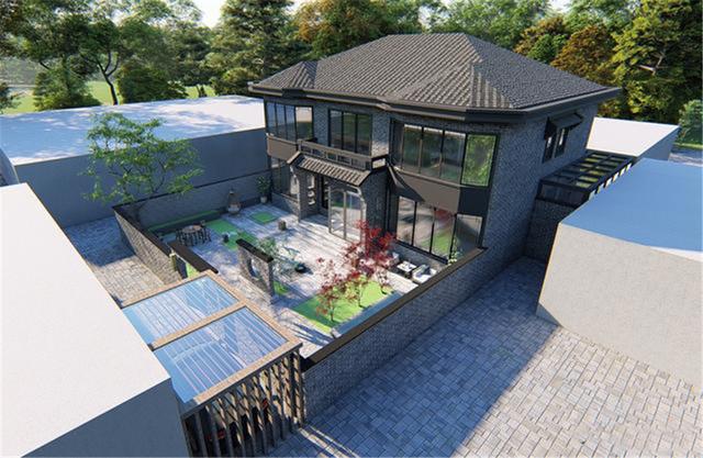 北京70萬自建新中式二層別墅，帶幽居庭院，真是太值了