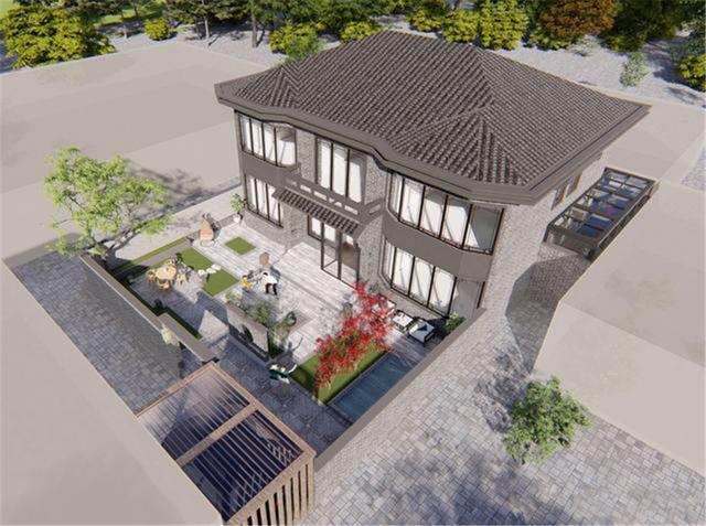 北京70萬自建新中式二層別墅，帶幽居庭院，真是太值了