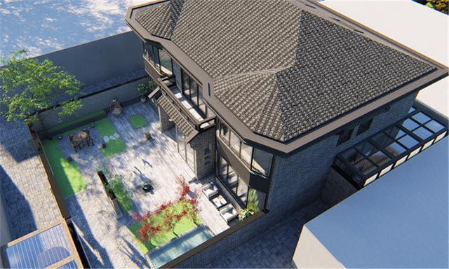 北京70萬自建新中式二層別墅，帶幽居庭院，真是太值了