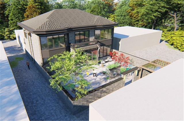 北京70萬自建新中式二層別墅，帶幽居庭院，真是太值了