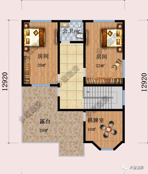 鄉(xiāng)下簡歐3層別墅帶車庫戶型，農(nóng)村清爽干凈的別墅方案