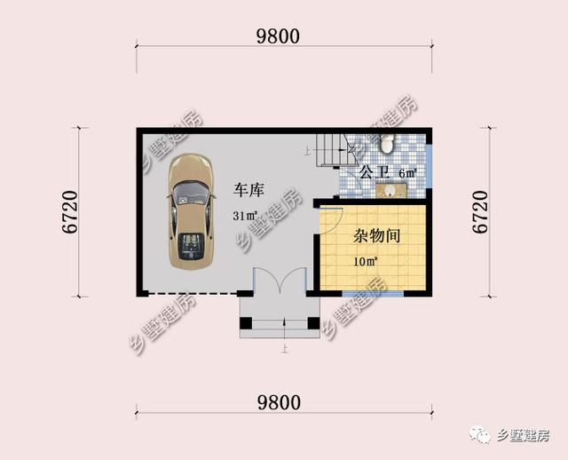 鄉(xiāng)下簡歐3層別墅帶車庫戶型，農(nóng)村清爽干凈的別墅方案