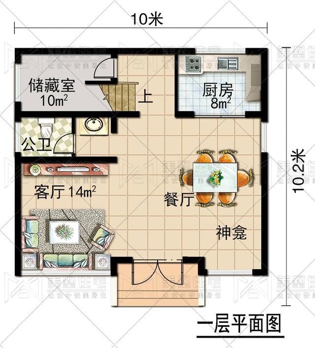 10x10.2米超現代三層小洋樓設計圖，100平方內推薦戶型