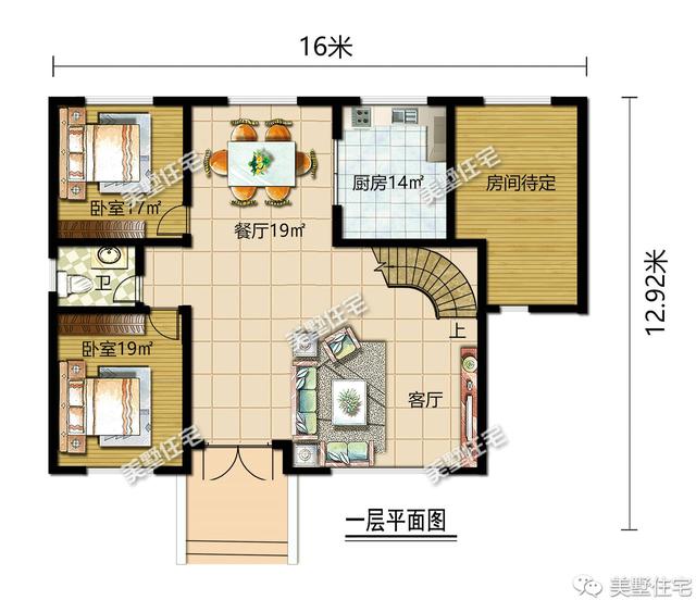 帶大廳堂的農(nóng)村別墅，第一棟一看就是豪宅，二棟建在老家無人不夸