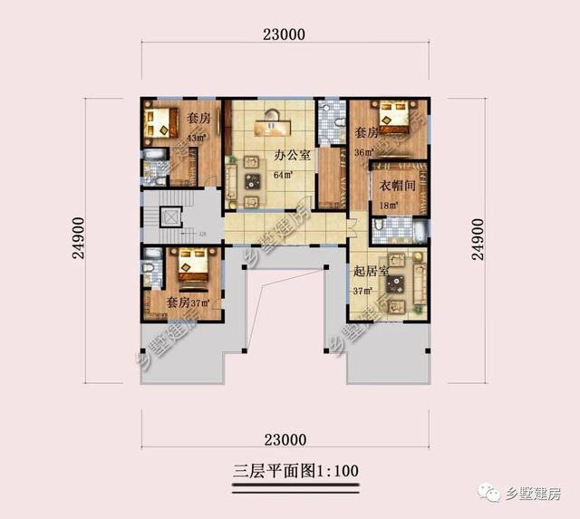 超氣派的三層中式四合院別墅圖，建一棟成村里第一