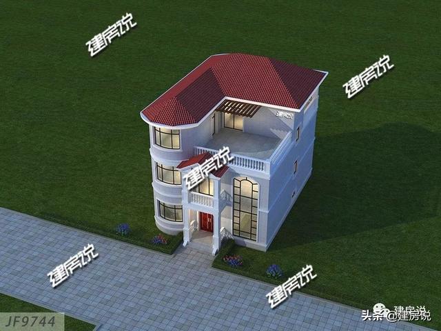 占地116平的歐式三層小洋房戶型圖，最低35萬拿下