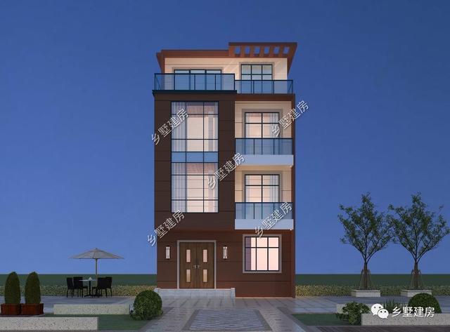 6.8X8.7米小宅基地四層別墅設(shè)計圖，現(xiàn)代感滿滿的