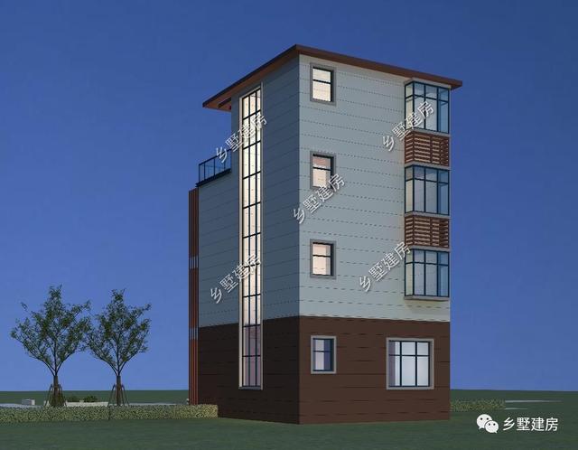 6.8X8.7米小宅基地四層別墅設(shè)計圖，現(xiàn)代感滿滿的