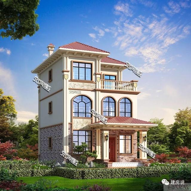 90平三層自建樓房圖，宅基地小也不怕