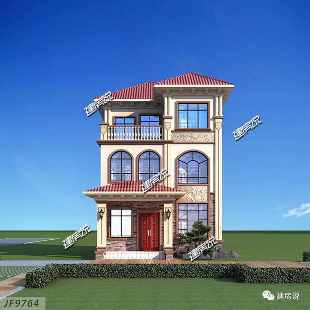 90平三層自建樓房圖，宅基地小也不怕