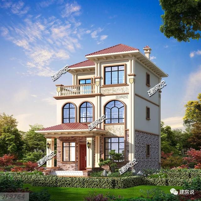 90平三層自建樓房圖，宅基地小也不怕