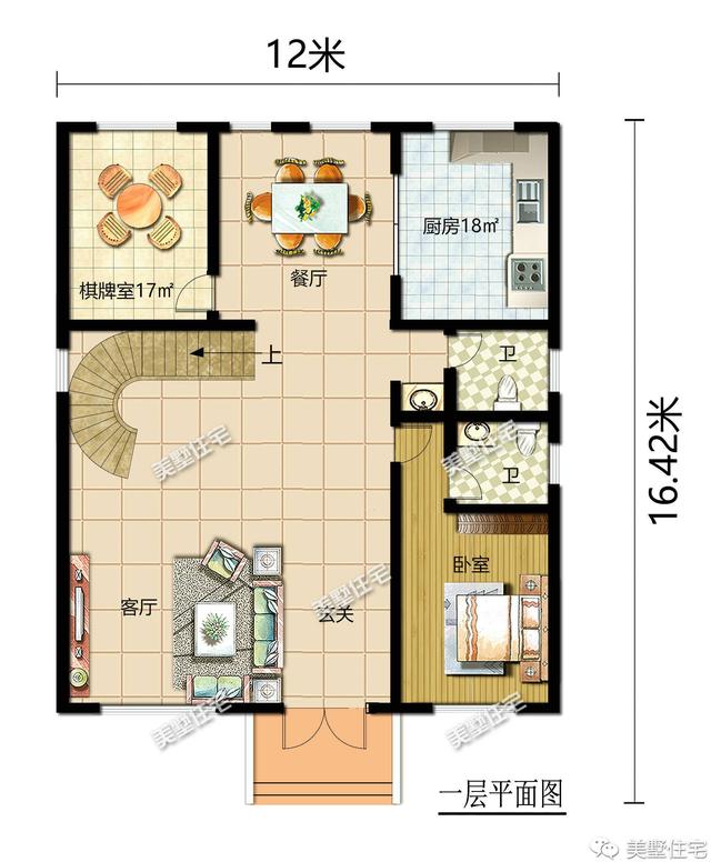 新中式風格三層別墅四合院平面戶型圖，霸氣