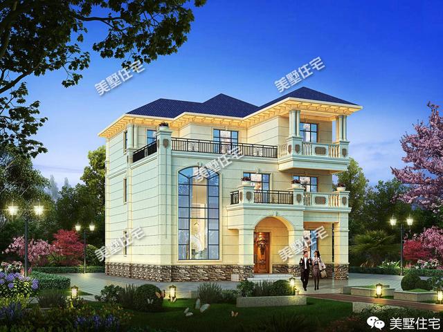 新中式風格三層別墅四合院平面戶型圖，霸氣