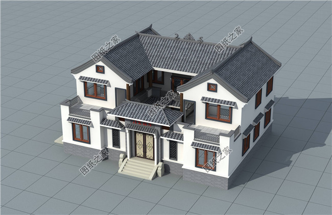 最受歡迎的農(nóng)村二層中式小四合院設計圖，占地200平左右