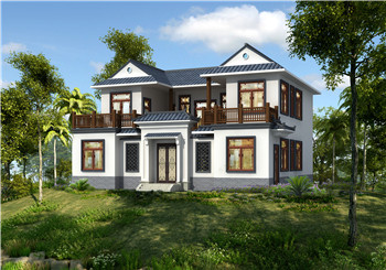 小戶型二層四合院別墅設計圖，含外觀效果圖，小宅基地選擇