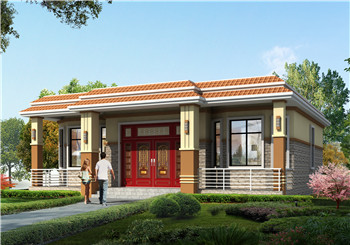 新農(nóng)村一層平屋頂簡(jiǎn)單自建房別墅設(shè)計(jì)圖紙，全套設(shè)計(jì)