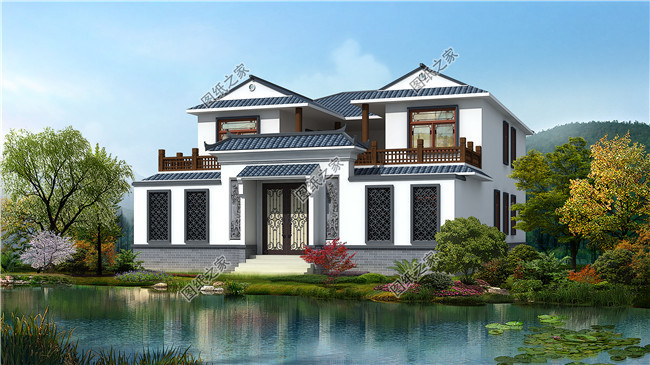 農(nóng)村四合院二層別墅設(shè)計(jì)圖，中式韻味十足