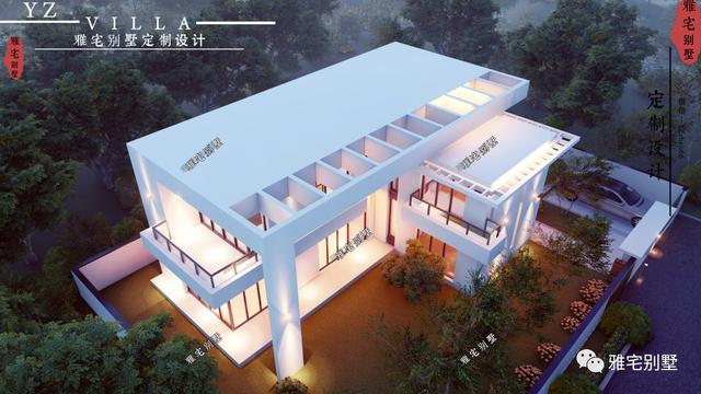超現(xiàn)代二層平屋頂別墅圖片及戶型圖，超前的人才敢建