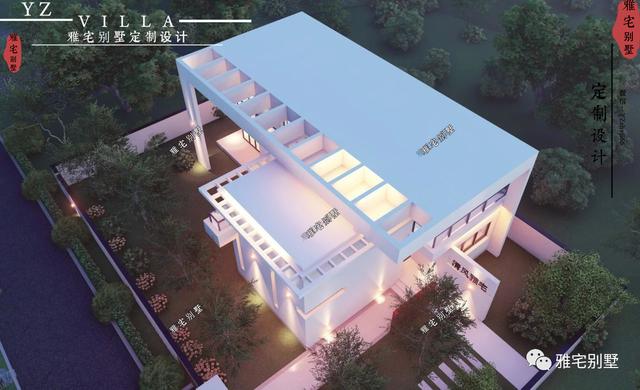 超現(xiàn)代二層平屋頂別墅圖片及戶型圖，超前的人才敢建