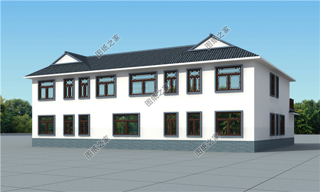 二層農(nóng)村自建四合院設(shè)計圖，外觀古樸有質(zhì)感