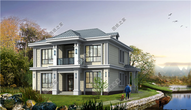 140平方米清新別致新農(nóng)村兩層房屋設(shè)計圖紙大全12x13米