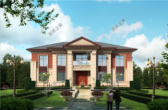 高端歐式二層別墅設(shè)計圖紙，歐式別墅設(shè)計效果圖