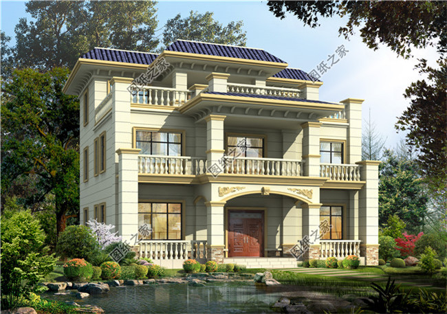 農(nóng)村三層小洋樓設(shè)計(jì)圖紙，帶屋頂花園