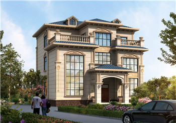 新農(nóng)村三層豪華歐式別墅，復(fù)式高端自建房設(shè)計(jì)圖紙及效果圖