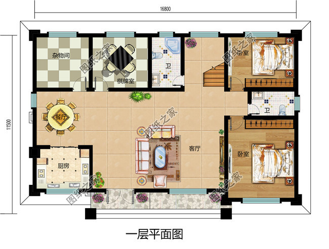 170平方米歐式農(nóng)村兩層小別墅設(shè)計(jì)圖紙帶外觀圖，精致好看