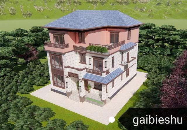 廣東三層別墅施工效果圖帶戶型展示，土灶，套間，雙露臺(tái)