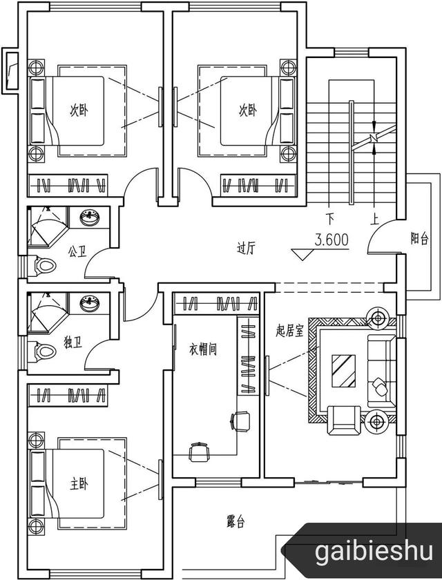 廣東三層別墅施工效果圖帶戶型展示，土灶，套間，雙露臺(tái)