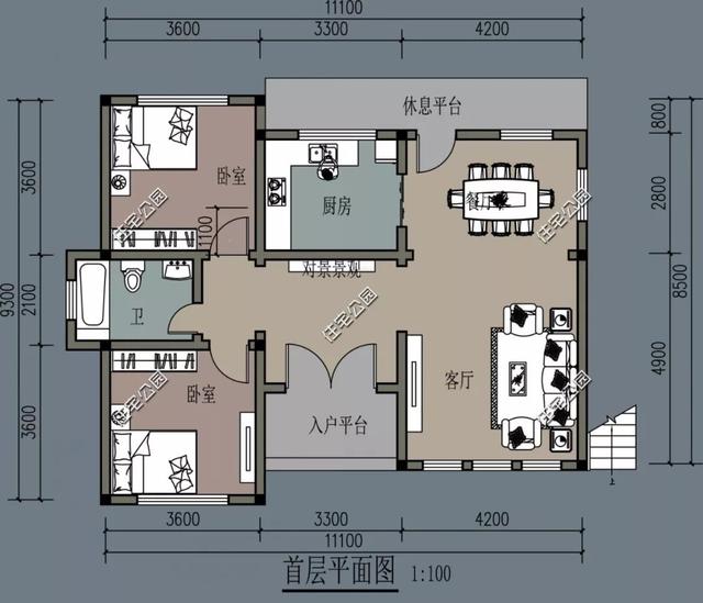 8棟小宅基地戶型自建房圖，雖然小但很精致