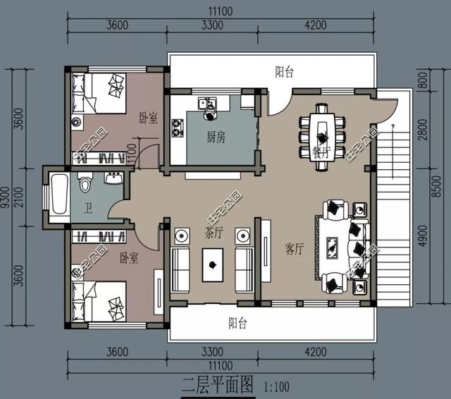 8棟小宅基地戶型自建房圖，雖然小但很精致