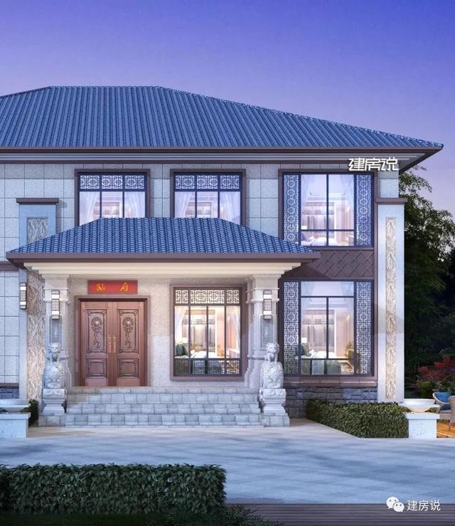 新二層中式別墅都帶電梯啦（附戶型圖），很有豪宅范兒