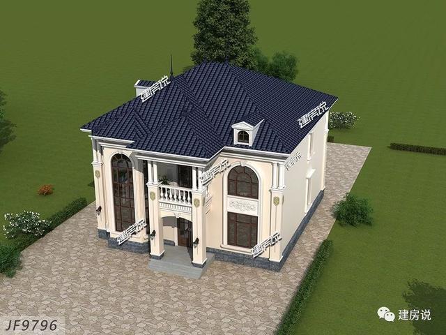 巴洛克風(fēng)別墅戶型設(shè)計圖，復(fù)式樓搭配旋轉(zhuǎn)樓梯